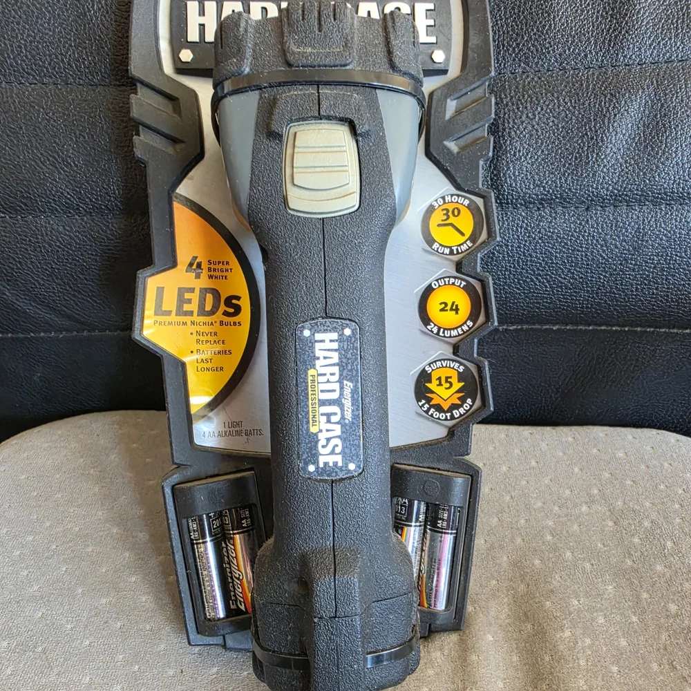 Hard Case Professional Black LED Flashlight